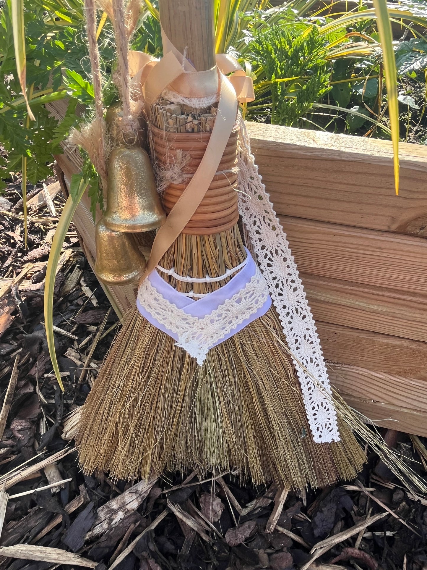 Hand decorated besom, gorgeous for anyone’s home!