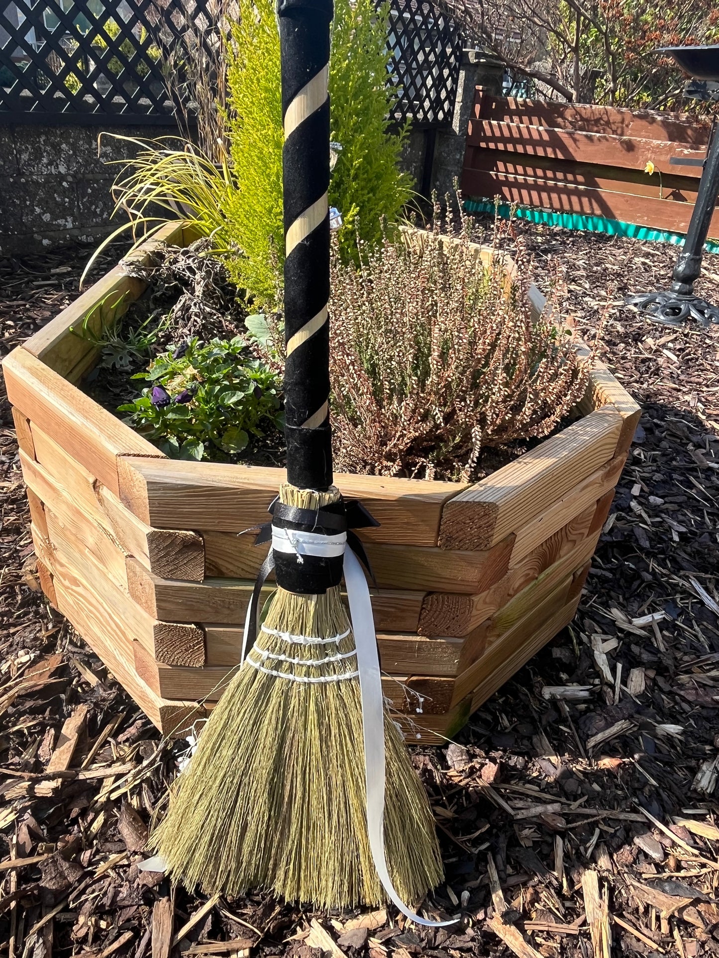 Hand decorated besom, gorgeous for anyone’s home!