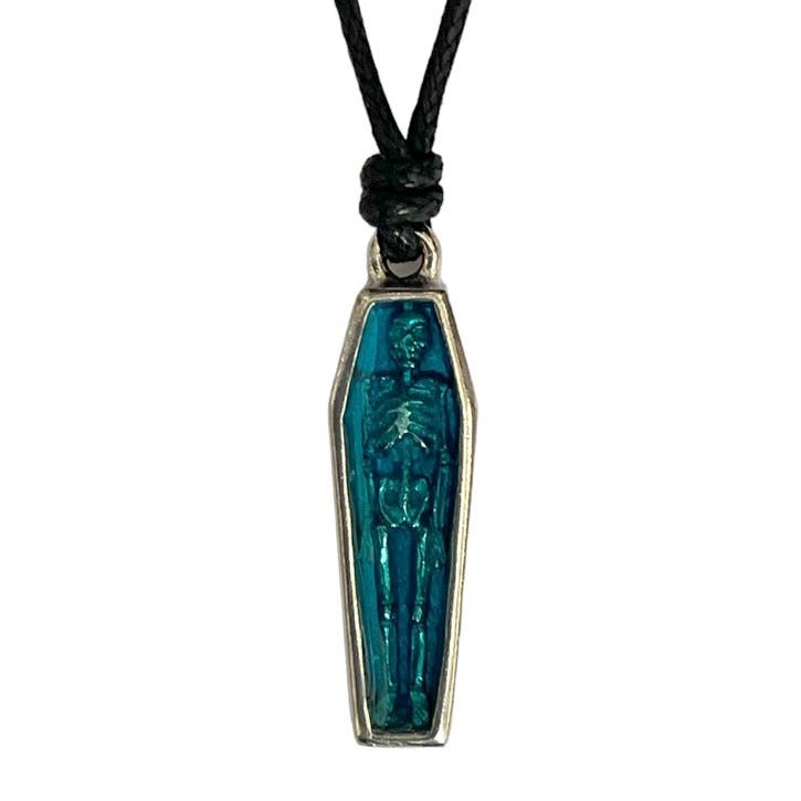 Pewter Gothic Coffin Necklace