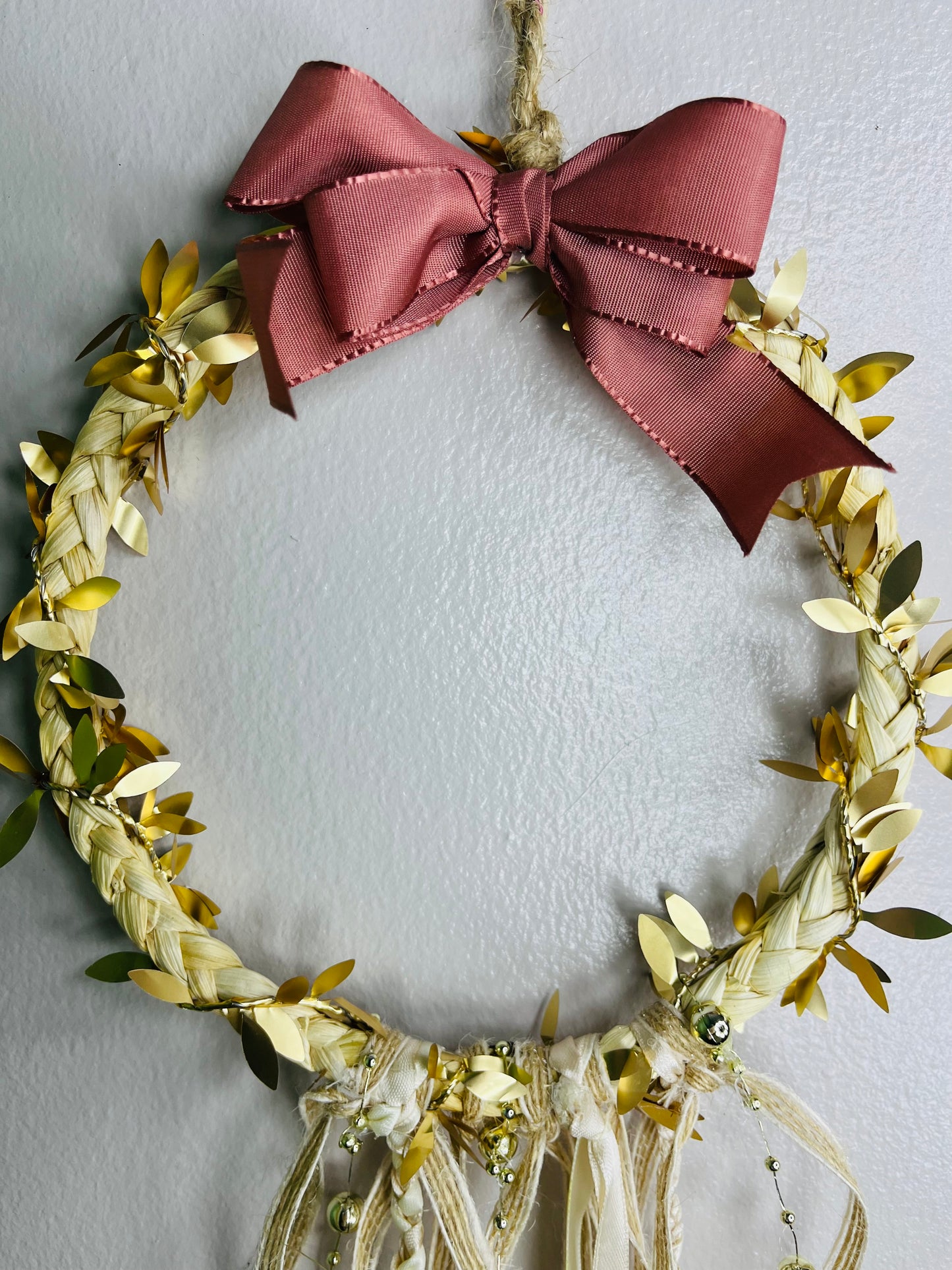 ✨ Gold & Natural Wreath — Elegant Year-Round Décor ✨