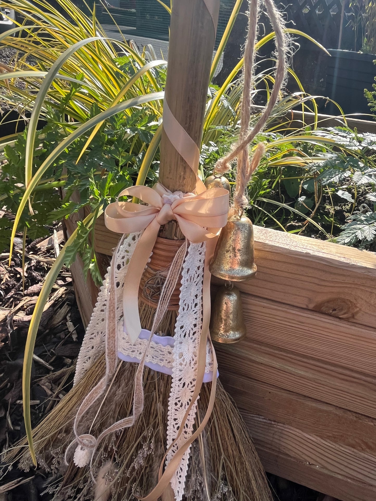 Hand decorated besom, gorgeous for anyone’s home!