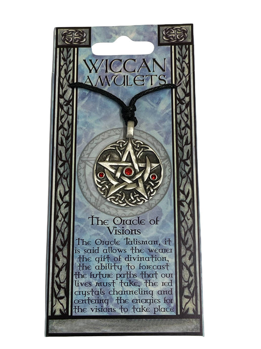 Oracle of Visions Pewter Pentagram Amulet Necklace