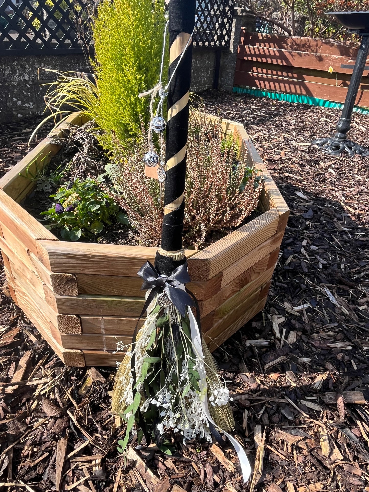 Hand decorated besom, gorgeous for anyone’s home!