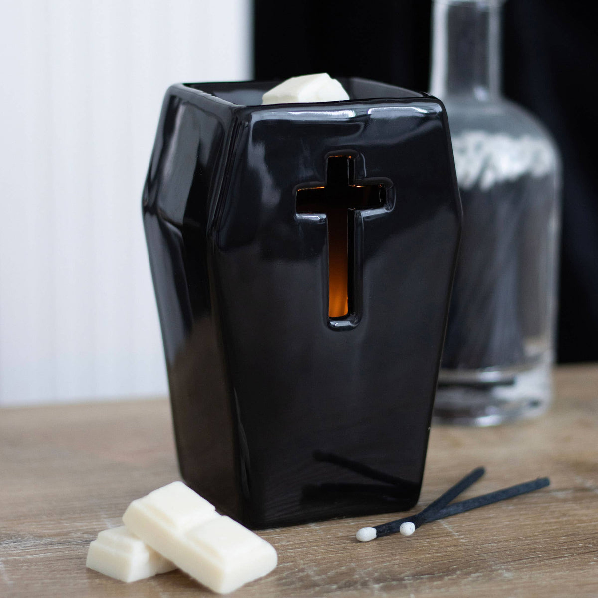 Gothic Black Coffin Halloween Oil Burner