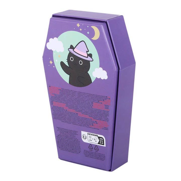 Pastel Goth Purple Striped Socks in Coffin Gift Box