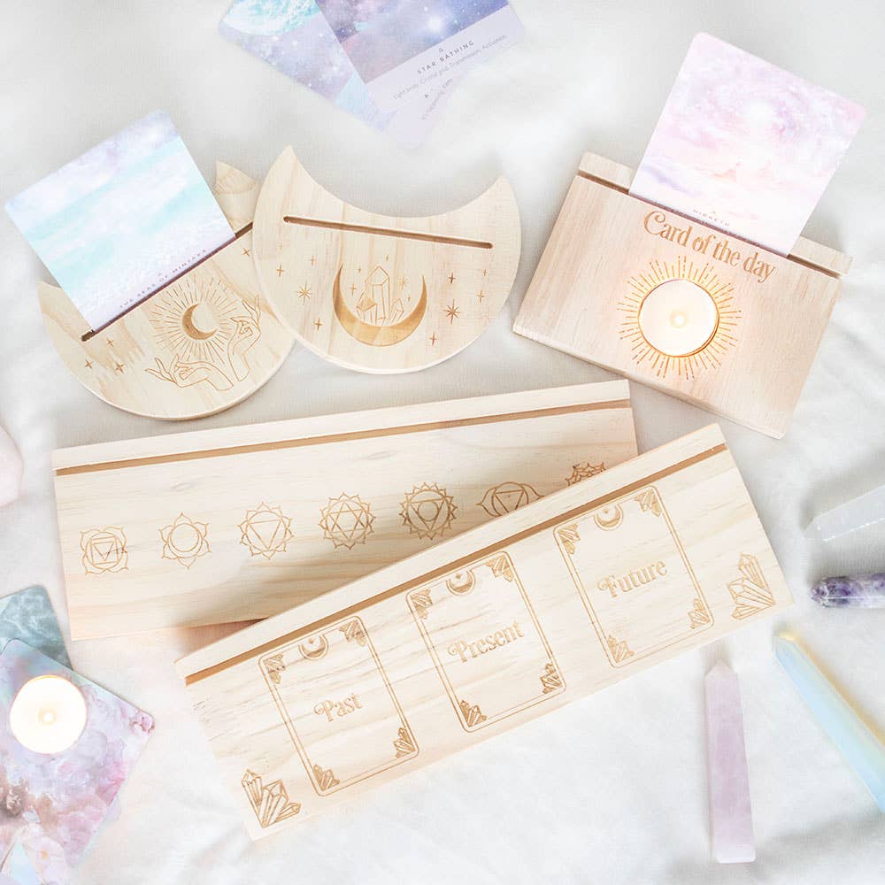 Natural Crystal Crescent Moon Tarot Card Stand