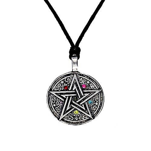 Astral Senses Pewter Pentagram Amulet Necklace