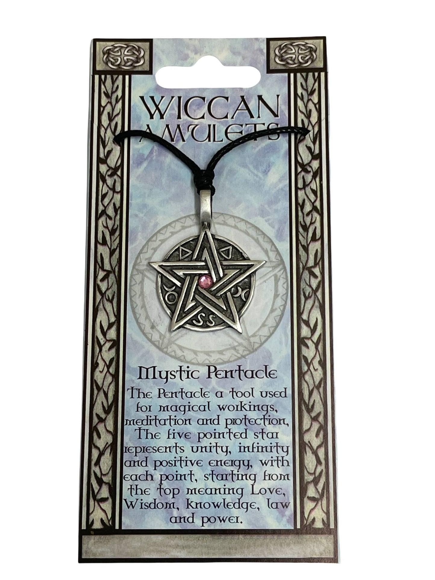 Mystic Pentacle Pewter Pentagram Amulet Necklace