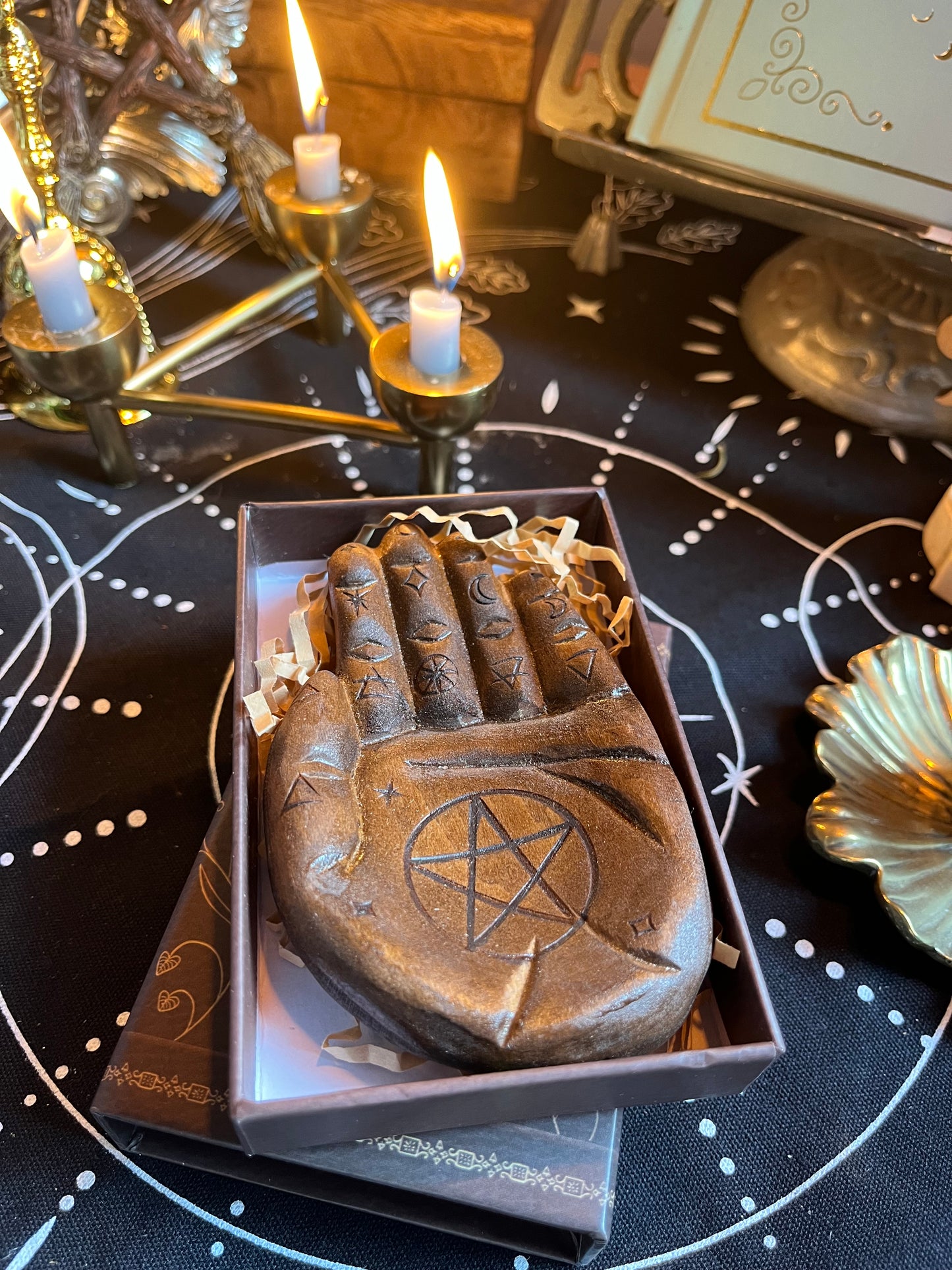 Preloved Witch Casket Magical Hand Altar Dish