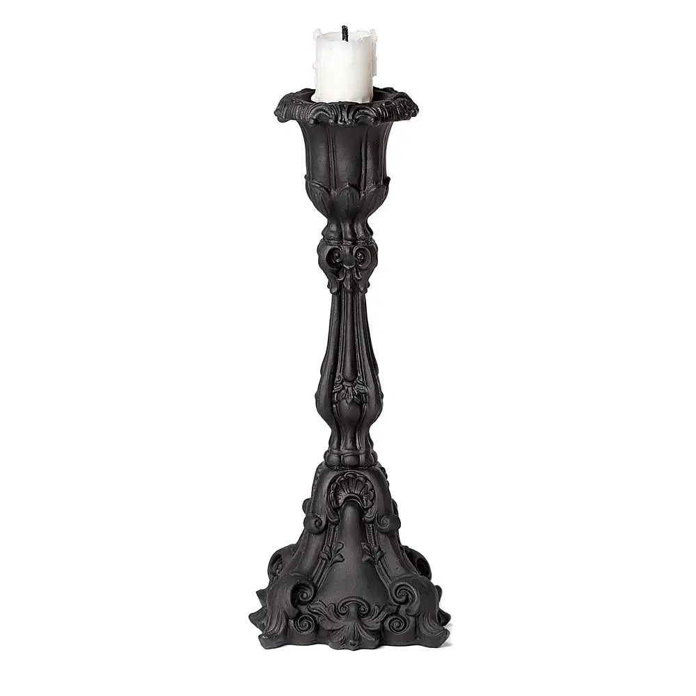 Baroque Black Candle Holder