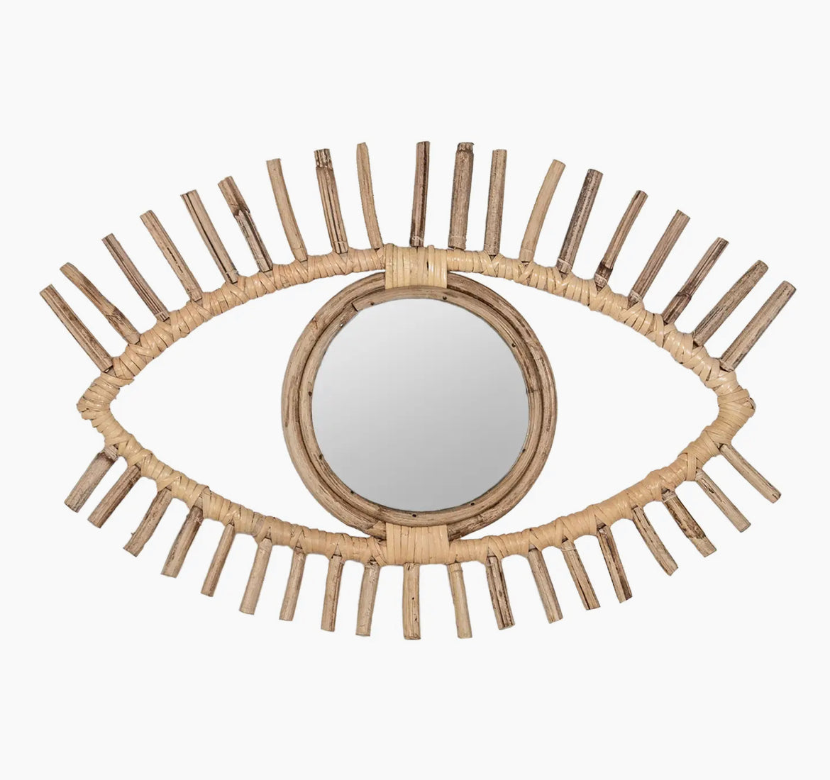 Smalley Rattan Eyeshaped Wall Mirror Natural