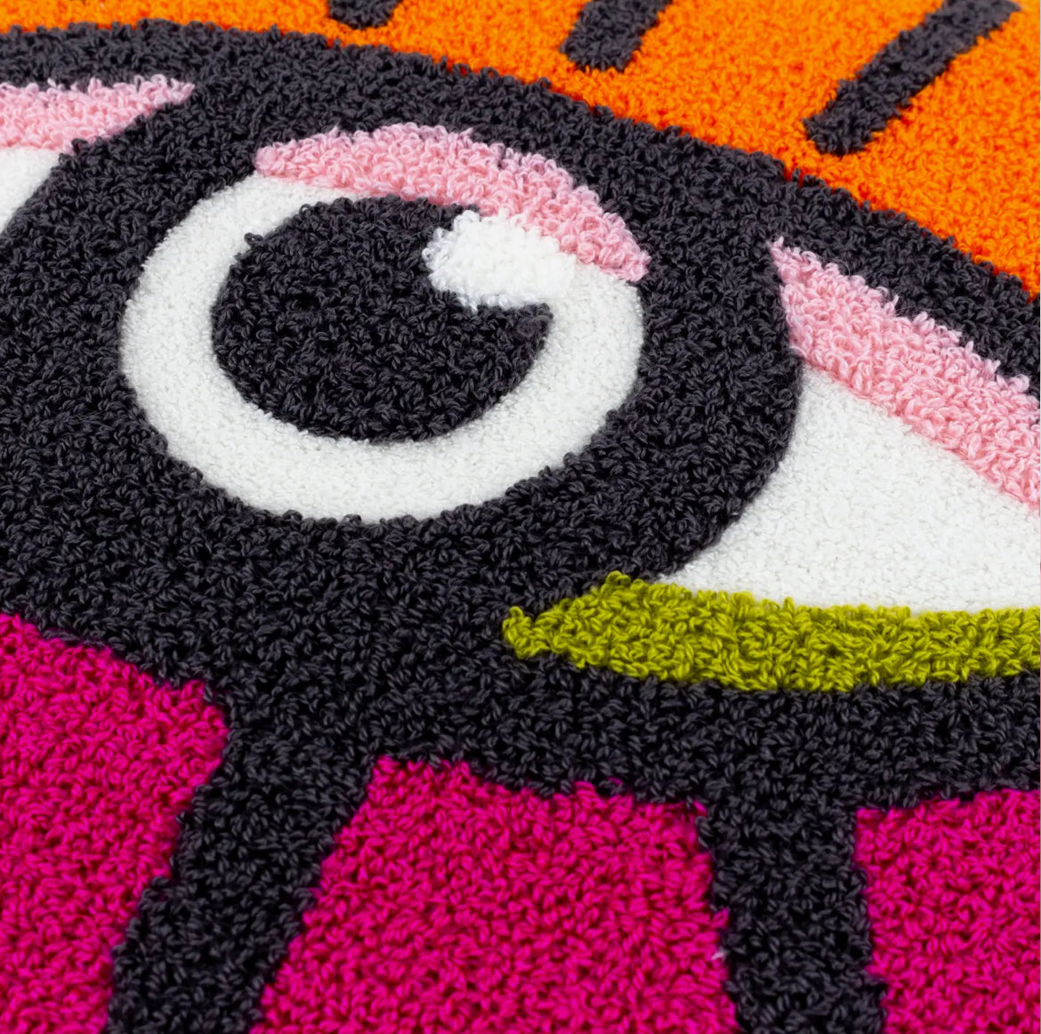 All Eyes On You Boucle Cushion Orange/Pink