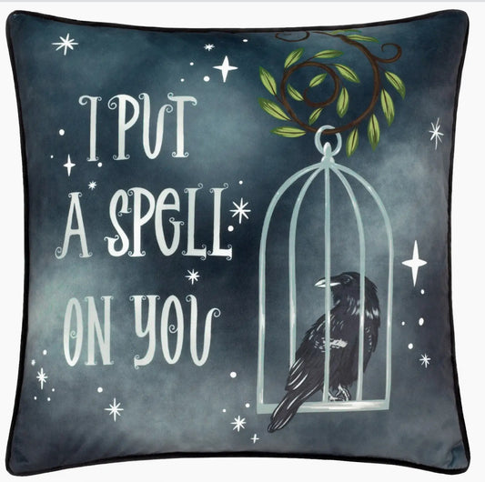 Spell On You Velvet Piped Cushion Black
