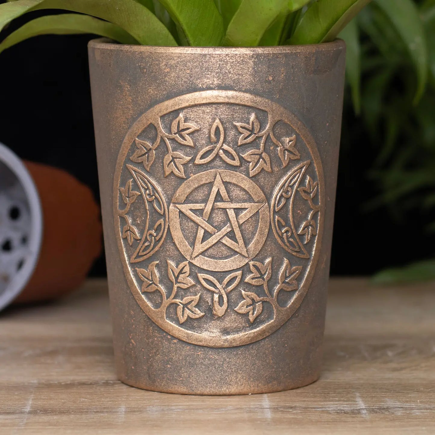 Triple Moon Bronze Terracotta Plant Pot By Lisa Parker