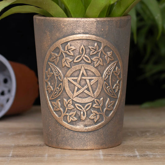 Triple Moon Bronze Terracotta Plant Pot By Lisa Parker