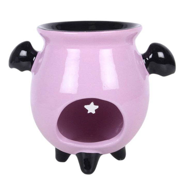 Pastel Bat Brew Gothic Halloween Cauldron Oil Burner