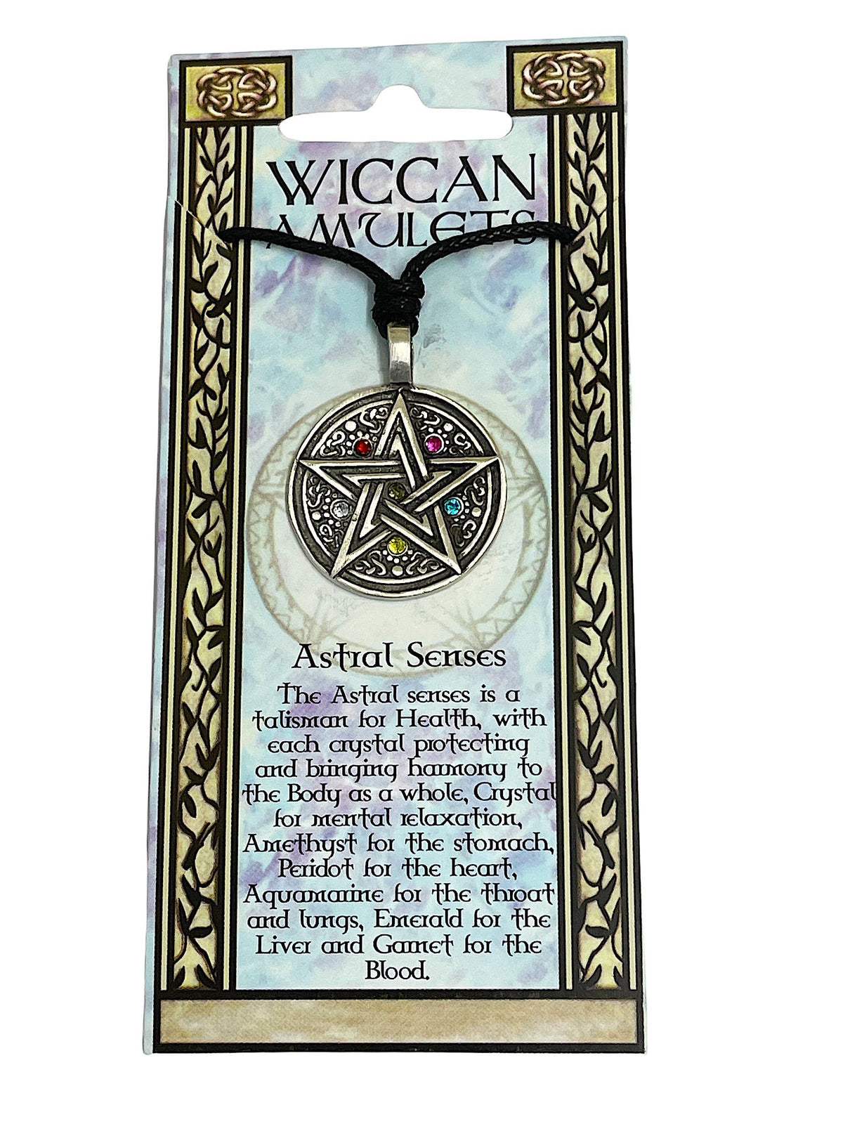 Astral Senses Pewter Pentagram Amulet Necklace