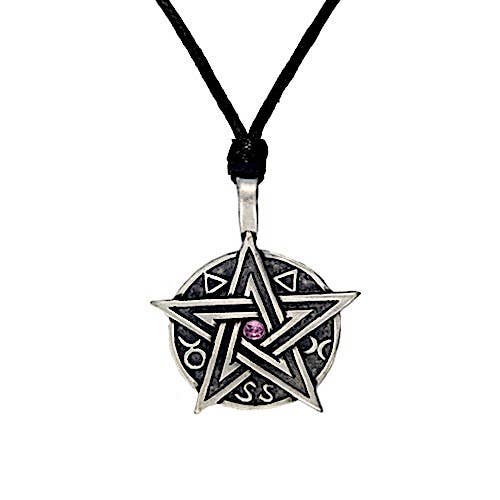 Mystic Pentacle Pewter Pentagram Amulet Necklace